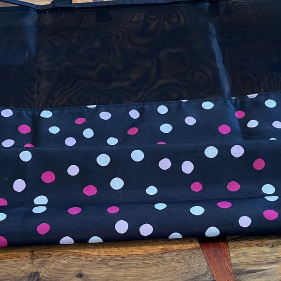 KATE SPADE unused Black with Polka Dot Mesh Large to Extra Large Tote Bag - Picture 4 of 5